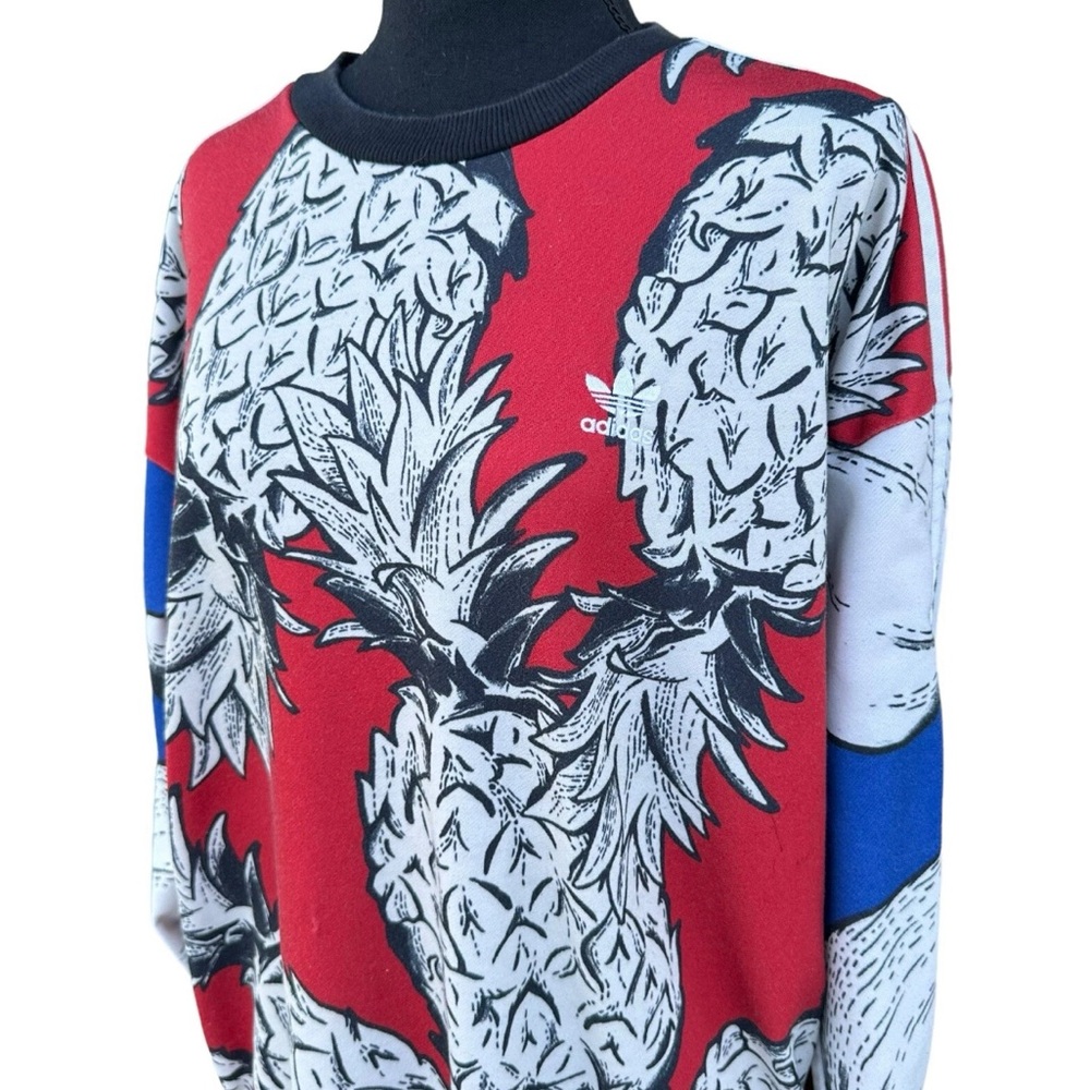 Adidas Originals Sweater Small Red/Blue/Yellow/White Farm Boyfriend Womens